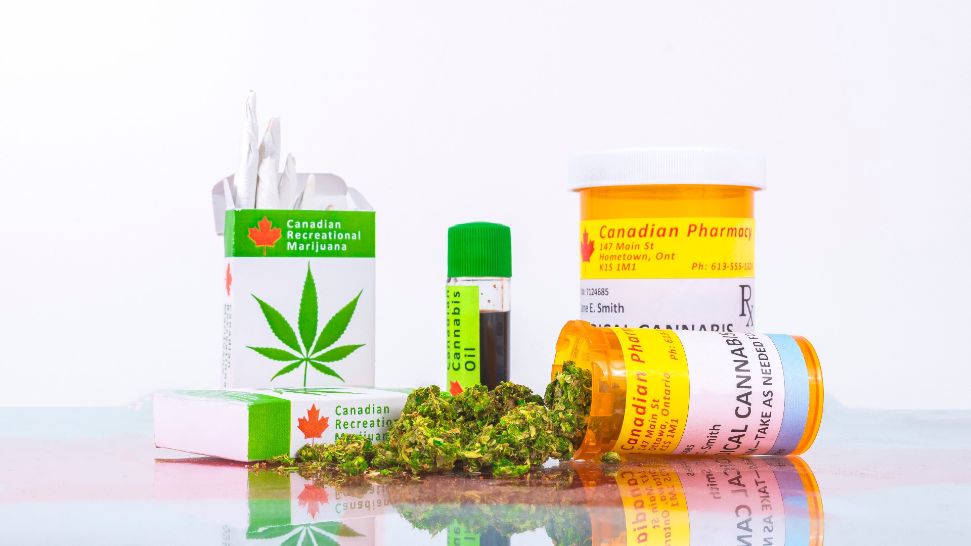 Medical cannabis bottles and prescription bottles